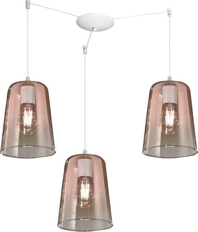 Sospensione-Contemporanea-Shaded-Metallo-Bianco-Vetro-Rame-3-Luci-E27