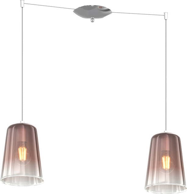 Sospensione-Contemporanea-Shaded-Metallo-Cromo-Vetro-Rame-2-Luci-E27