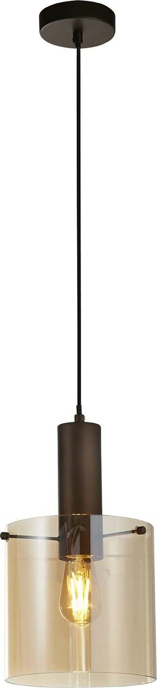 Sospensione-Contemporanea-Svezia-Acciaio-Marrone-Vetro-1-Luce-E27