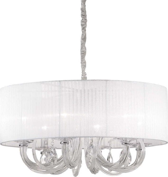 Sospensione-Contemporanea-Swan-Corda-Bianco-6-Luci-E14