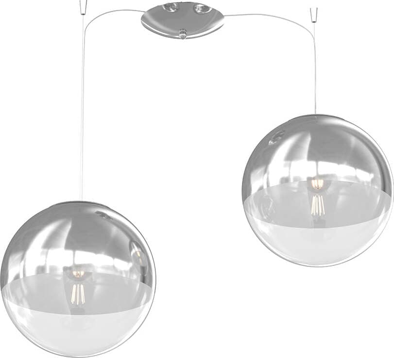 Sospensione-Contemporanea-Target-Metallo-Cromo-Vetro-Cromo-Trasp-2-Luci-E27-25Cm