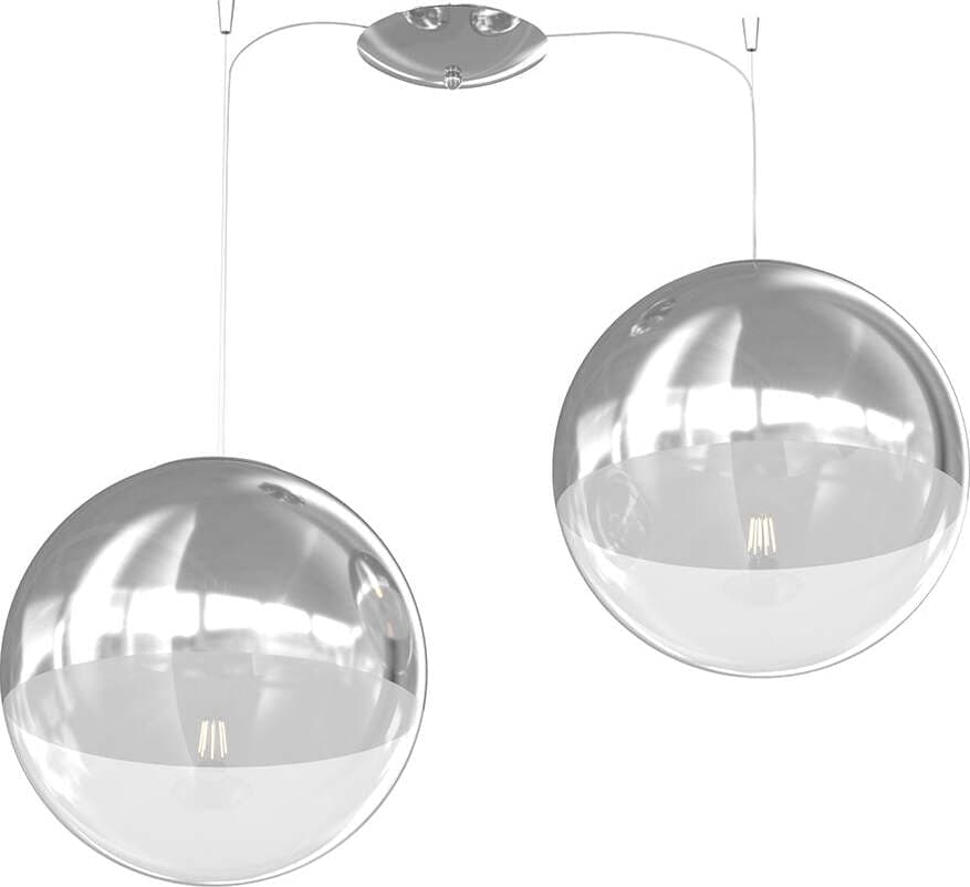 Sospensione-Contemporanea-Target-Metallo-Cromo-Vetro-Cromo-Trasp-2-Luci-E27-30Cm