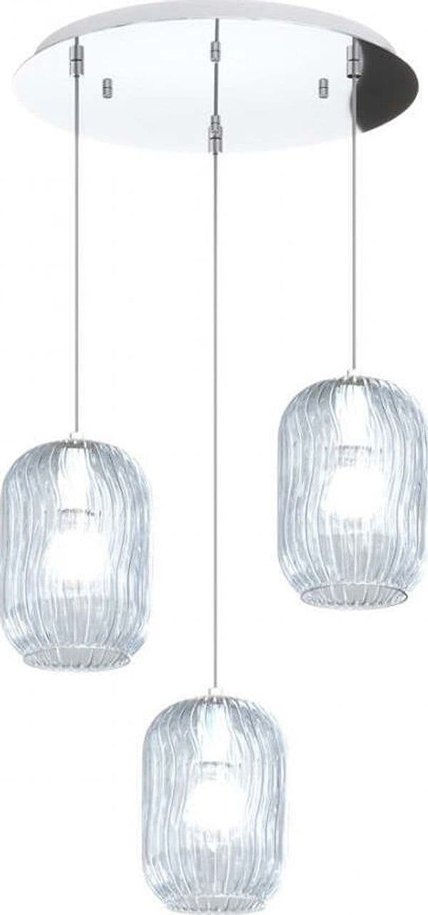 Sospensione-Contemporanea-Tender-Metallo-Cromo-Vetro-Blu-3-Luci-E27