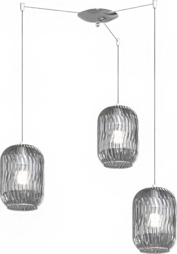 Sospensione-Contemporanea-Tender-Metallo-Cromo-Vetro-Fumè-3-Luci-E27