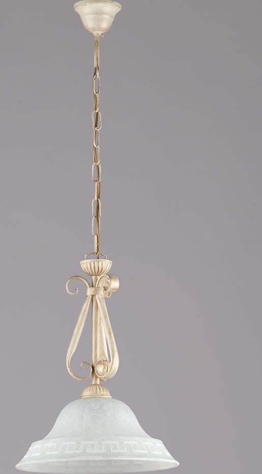 Sospensione-Country-Chic-1-Luce-Ferro-Battuto-e-Vetro-Avorio-e-Oro-Serie-Atene