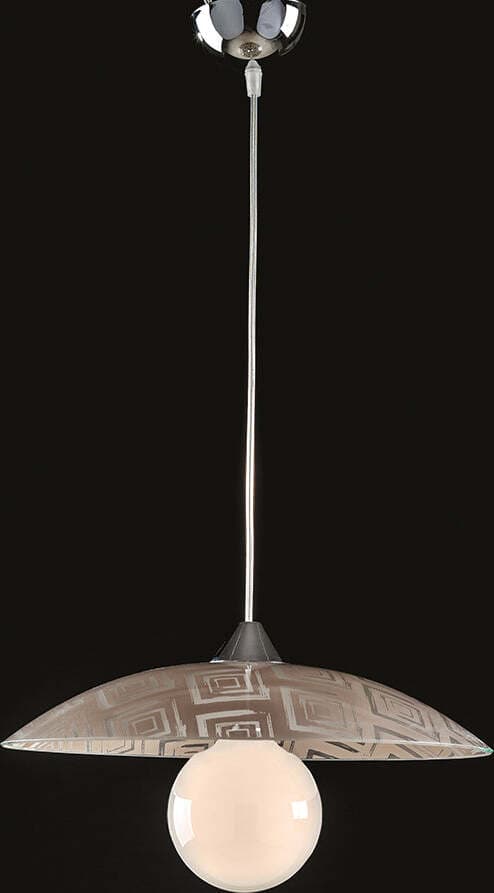 Sospensione-Diam.40-cm-1-Luce-Vetro-Serigrafato-Bianco-e-Tortora-Serie-Trama