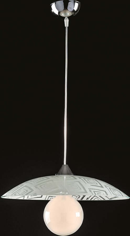 Sospensione-Diam.40-cm-1-Luce-Vetro-Serigrafato-Bianco-Serie-Trama