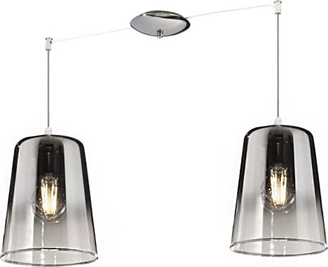 Sospensione-doppia-Top-Light-SHADED-1164CR-S2-E27-LED-vetro-colorato-lampada-soffitto-moderna