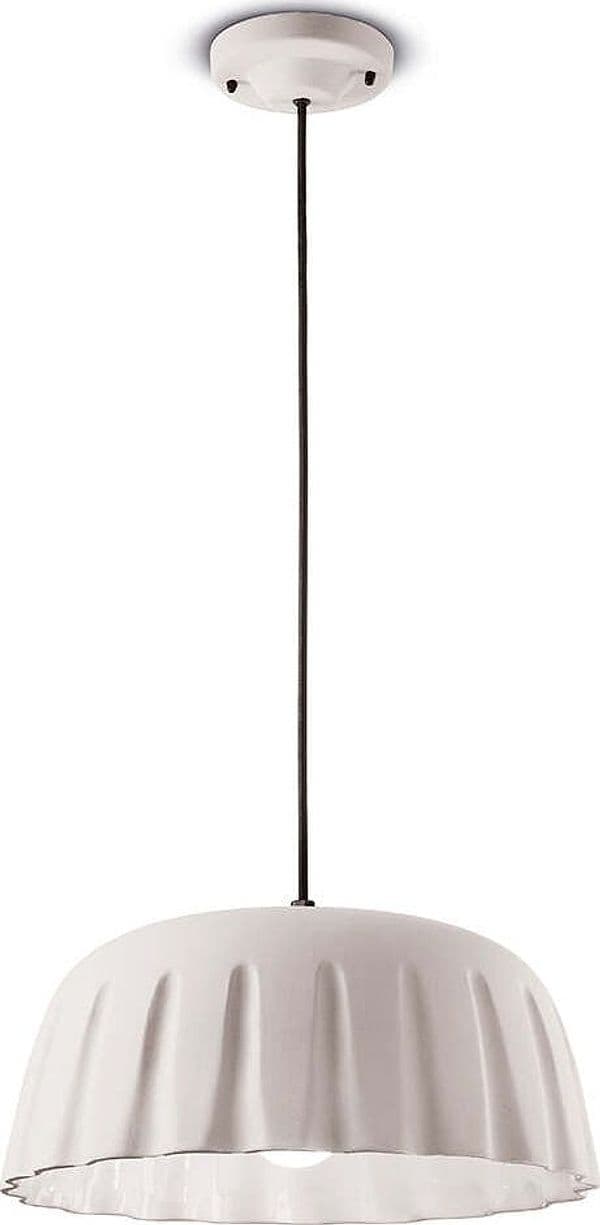 Sospensione-Grande-Vintage-Decò-Madame-Gres-Ceramica-Bianco-Naturale-1-Luce-E27