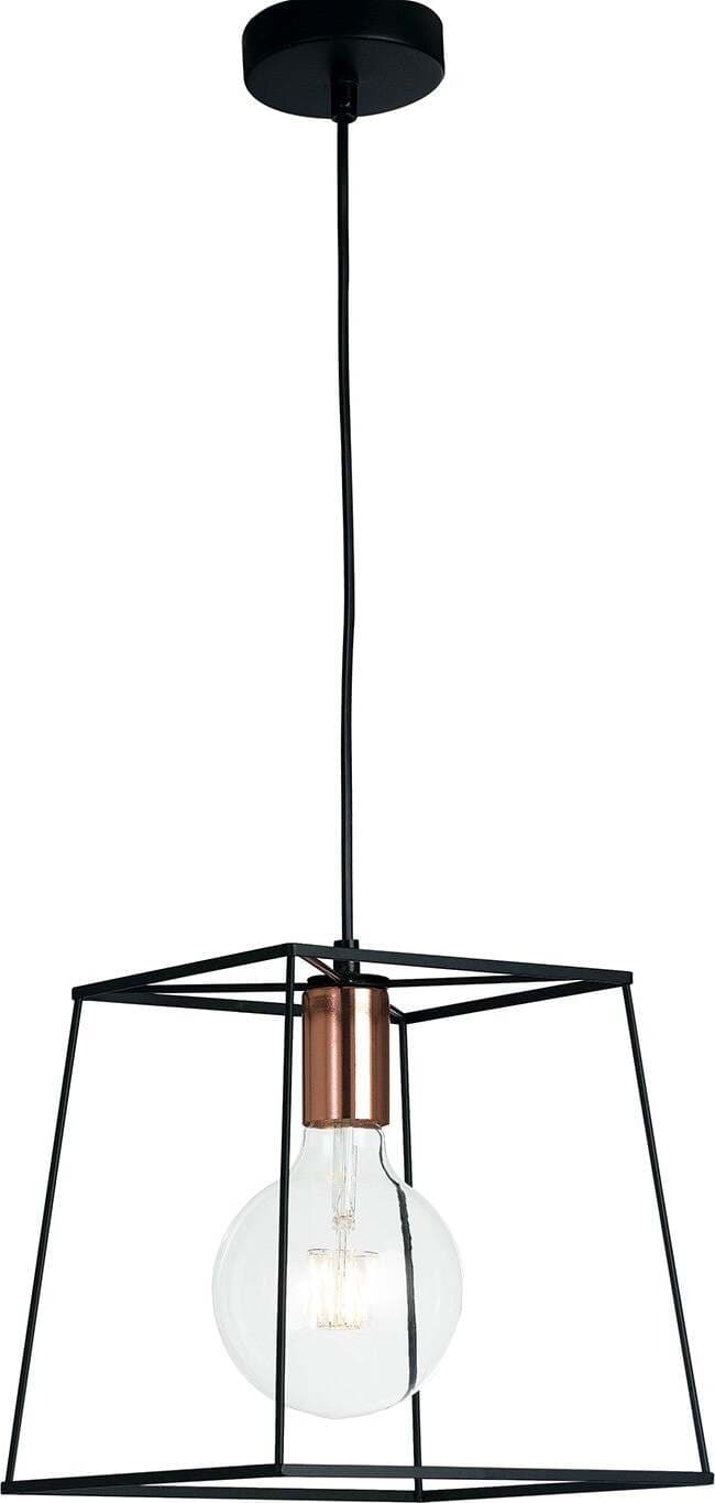 Sospensione Harlem Nero 1Xe27 25X25X20,5Cm Illuminazione/Illuminazione per interni/Lampadari lampade a sospensione e plafoniere/Lampade a sospensione Led Mall Home - Napoli, Commerciovirtuoso.it