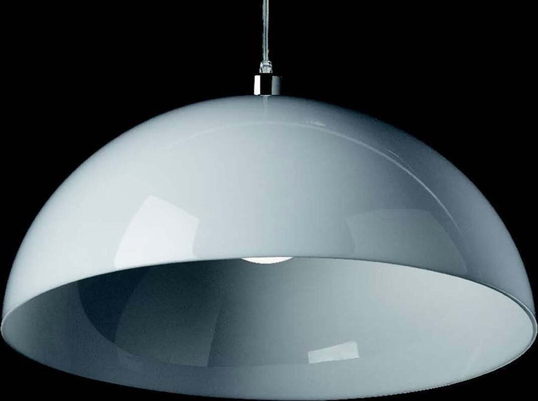 Sospensione-Illuminando-LORIS-SP-50-E27-LED-lampadario-moderno-policarbonato-bianco-lucido-cupola-calata-interno
