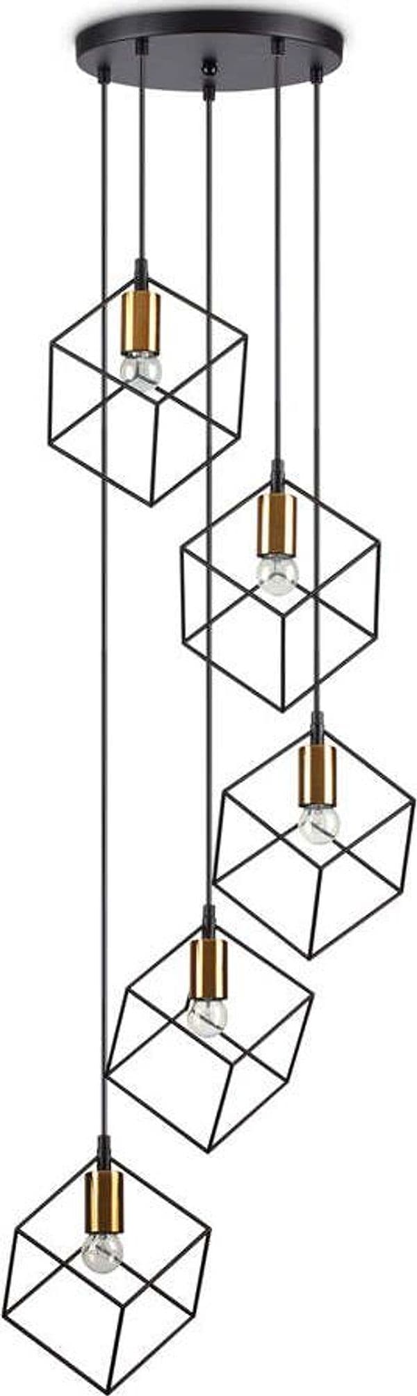 Sospensione-Industrial-Minimal-Ice-Metallo-Nero-5-Luci-E27