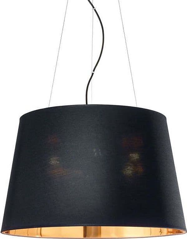 Sospensione-Industrial-Minimal-Nordik-Tessuto-Nero-4-Luci-E27