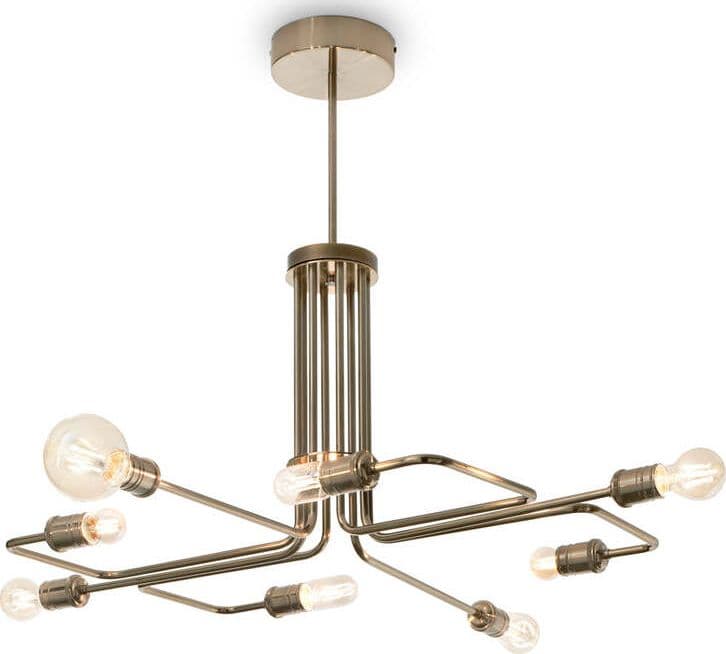 Sospensione-Industrial-Minimal-Triumph-Metallo-Ottone-8-Luci-E27