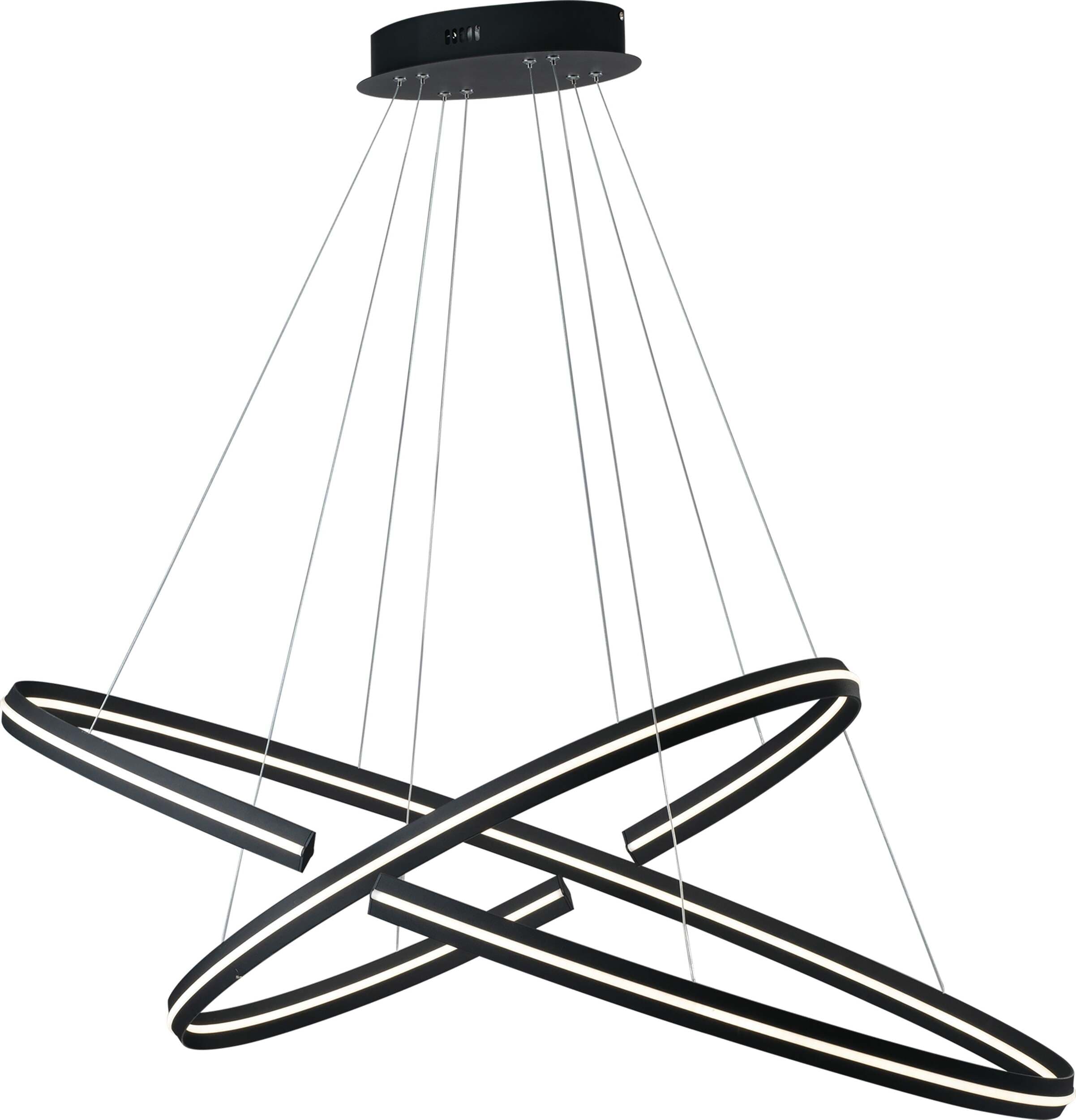 Sospensione Led Clarke Nera 75W 4500Lm 4000K 80X40Cm+60X30Cm Illuminazione/Illuminazione per interni/Lampadari lampade a sospensione e plafoniere/Lampade a sospensione Led Mall Home - Napoli, Commerciovirtuoso.it