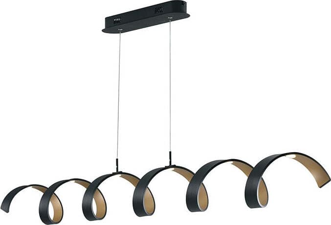 Sospensione Led Helix Nera/Oro 30W 2400Lm 4000K 125X13,5Cm Illuminazione/Illuminazione per interni/Lampadari lampade a sospensione e plafoniere/Lampade a sospensione Led Mall Home - Napoli, Commerciovirtuoso.it