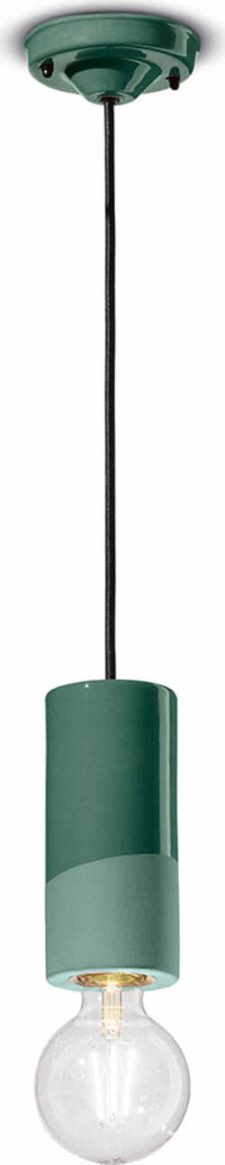 Sospensione-Media-Vintage-Decò-Pi-Ceramica-Verde-Bottiglia-1-Luce-E27