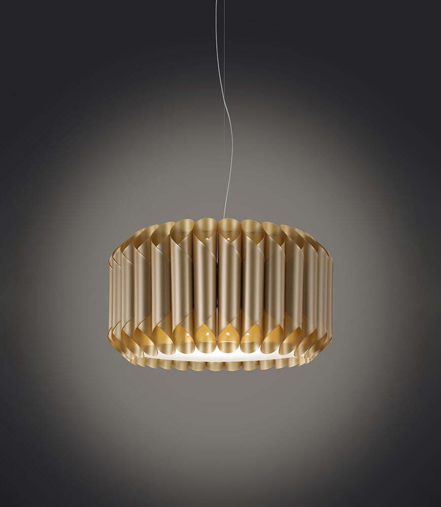 Sospensione-Moderna-1-Luce-Louise-In-Polilux-Oro-D50-Made-In-Italy