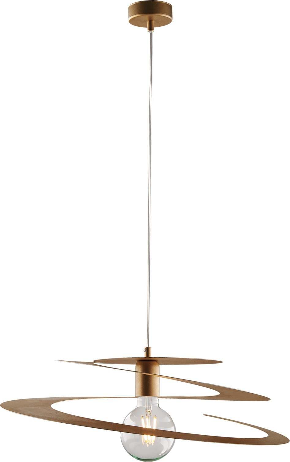 Sospensione-Moderna-1-Luce-Spring-Ferro-Laccato-Oro-Taglio-Laser