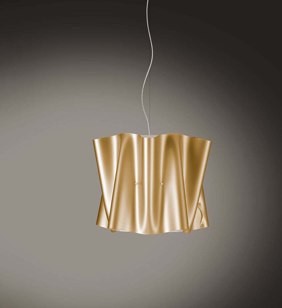 Sospensione-Moderna-A-1-Luce-Folio-In-Polilux-Oro-D40-Made-In-Italy