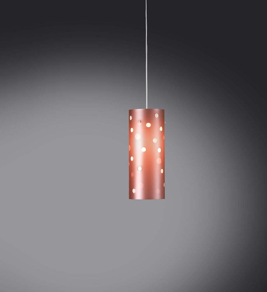 Sospensione-Moderna-A-1-Luce-Pois-In-Polilux-Bicolor-Rosa-Metallico-Made-In-Italy