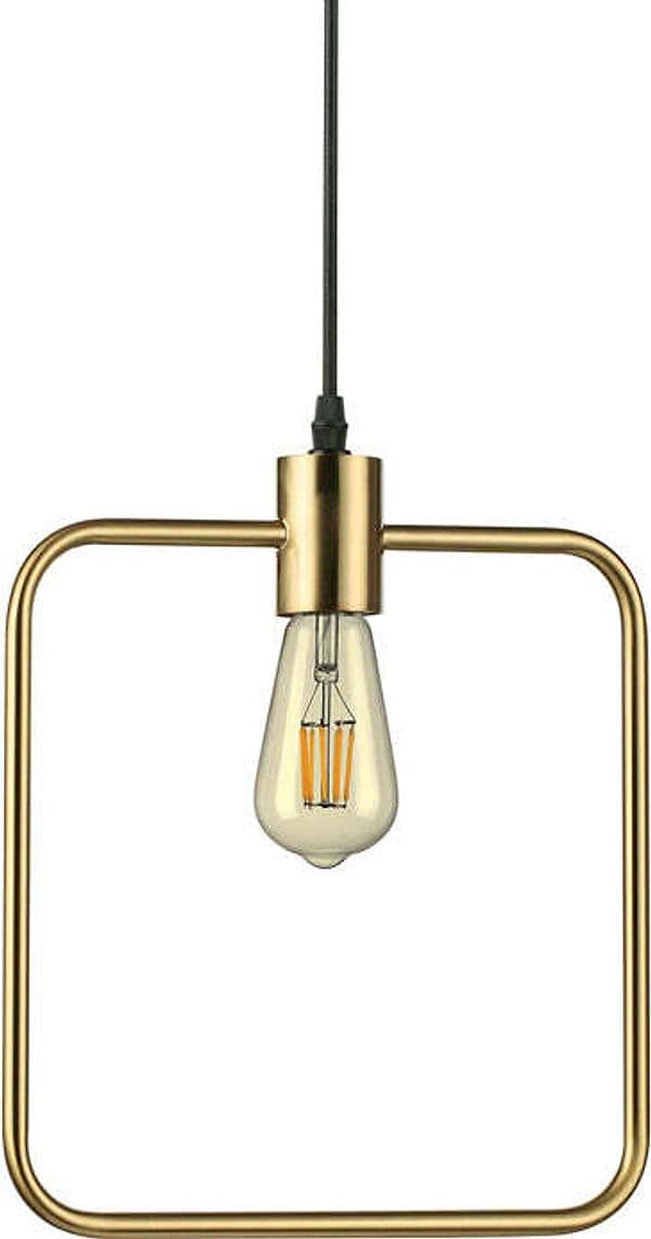 Sospensione-Moderna-Abc-Metallo-Ottone-1-Luce-E27-Diffusore-Quadrato