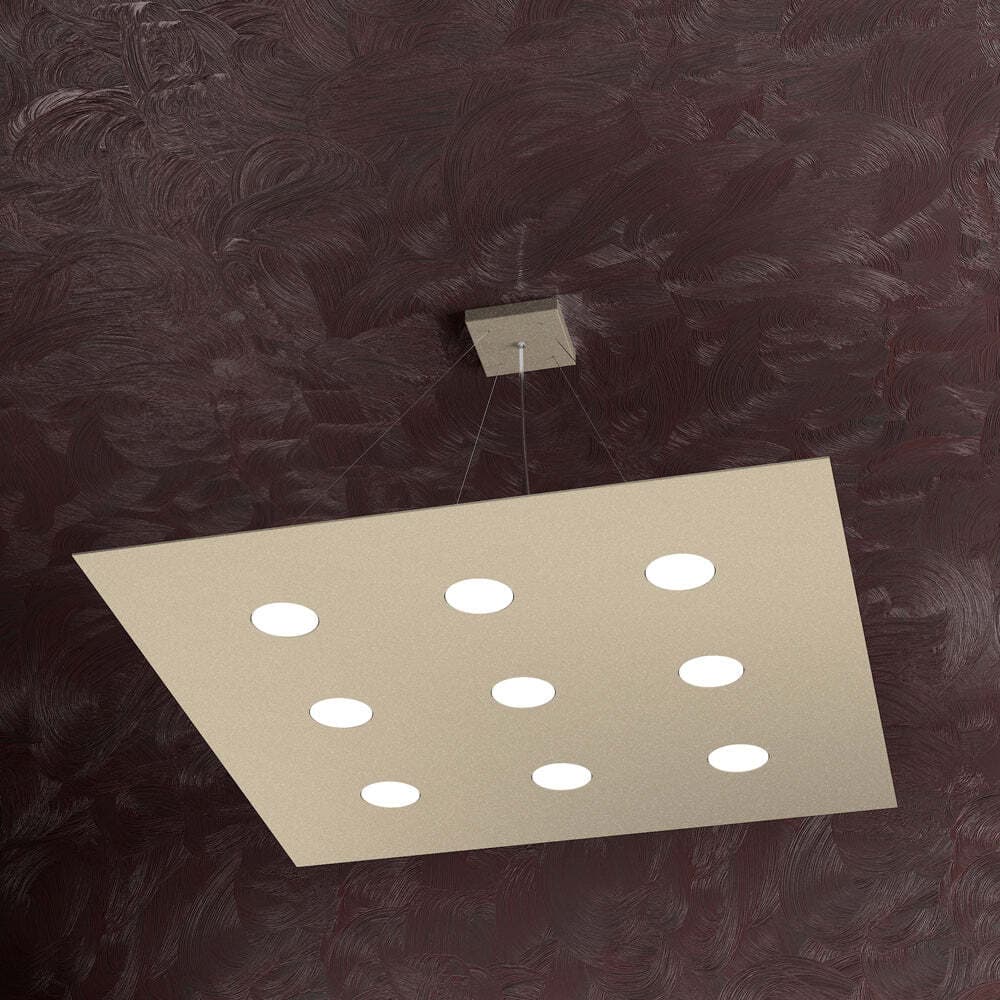 Sospensione-Moderna-Area-Metallo-Sabbia-Metallo-9-Luci-Gx53