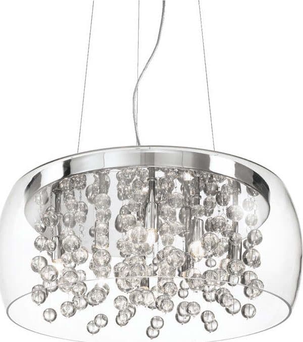 Sospensione-Moderna-Audi-80-Metallo-Trasparente-8-Luci-G9-3W-3000K-Luce-Calda