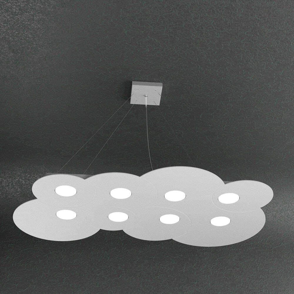 Sospensione-Moderna-Cloud-Metallo-Grigio-8-Luci-Gx53