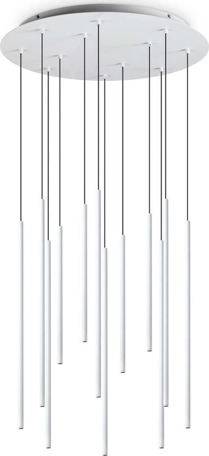 Sospensione-Moderna-Filo-Metallo-Bianco-12-Luci-Led-25W-3000K-Luce-Calda