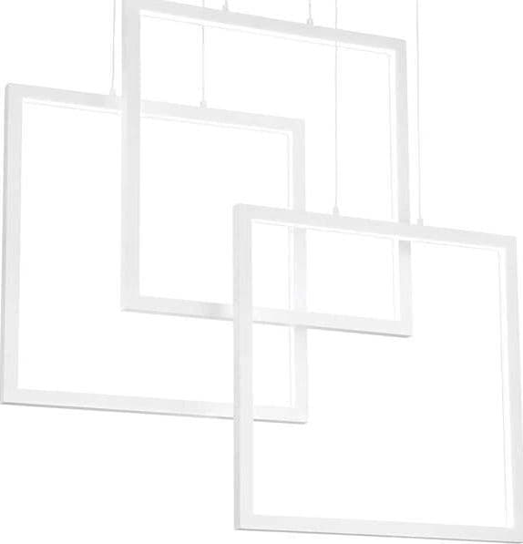 Sospensione-Moderna-Frame-Alluminio-Bianco-Led-80W-3000K-Luce-Calda
