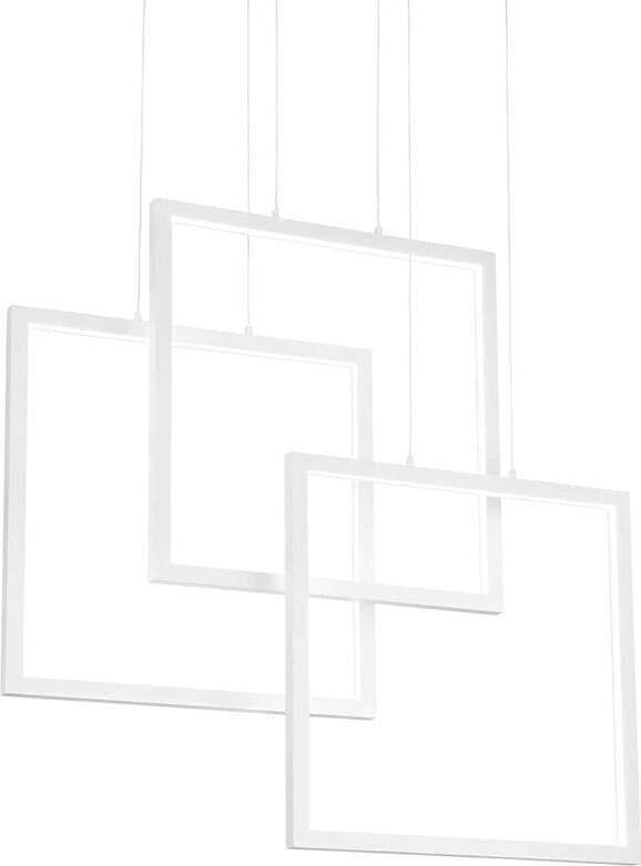 Sospensione-Moderna-Frame-Alluminio-Bianco-Led-80W-3000K-Luce-Calda
