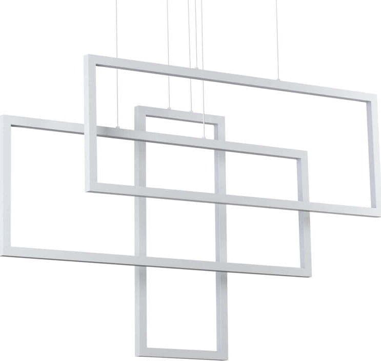 Sospensione-Moderna-Frame-Alluminio-Bianco-Led-93W-3000K-Luce-Calda