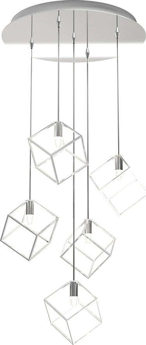 Sospensione-Moderna-Frame-Metallo-Cromo-5-Luci-G9