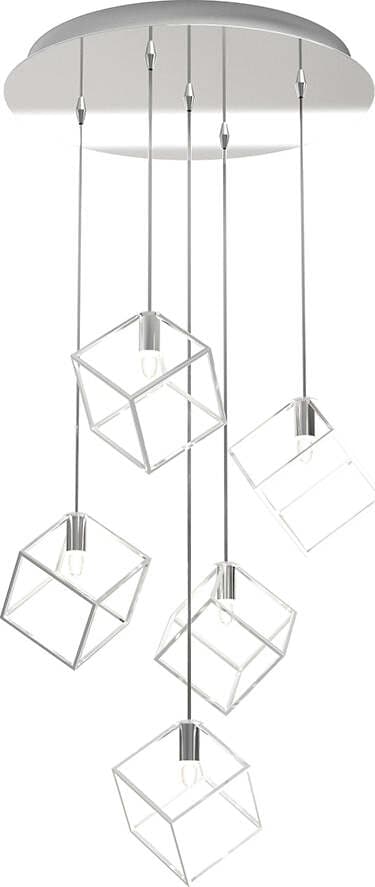 Sospensione-Moderna-Frame-Metallo-Cromo-5-Luci-G9
