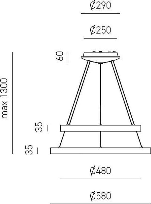 Sospensione-Moderna-Krizia-Alluminio-Oro-Spazzolato-2-Moduli-Led-38+50-W