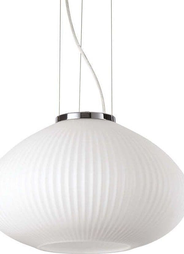 Sospensione-Moderna-Plisse'-Metallo-Cromo-1-Luce-E27-D35Cm