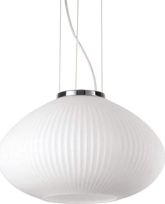 Sospensione-Moderna-Plisse'-Metallo-Cromo-1-Luce-E27-D35Cm