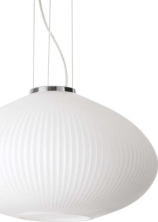 Sospensione-Moderna-Plisse'-Metallo-Cromo-1-Luce-E27-D45Cm