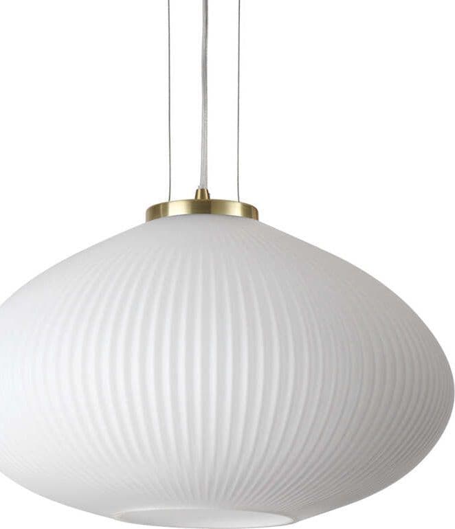 Sospensione-Moderna-Plisse'-Metallo-Ottone-1-Luce-E27-D45Cm