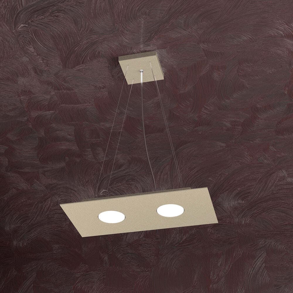 Sospensione-Moderna-Rettangolare-Area-Metallo-Sabbia-Metallo-2-Luci-Gx53