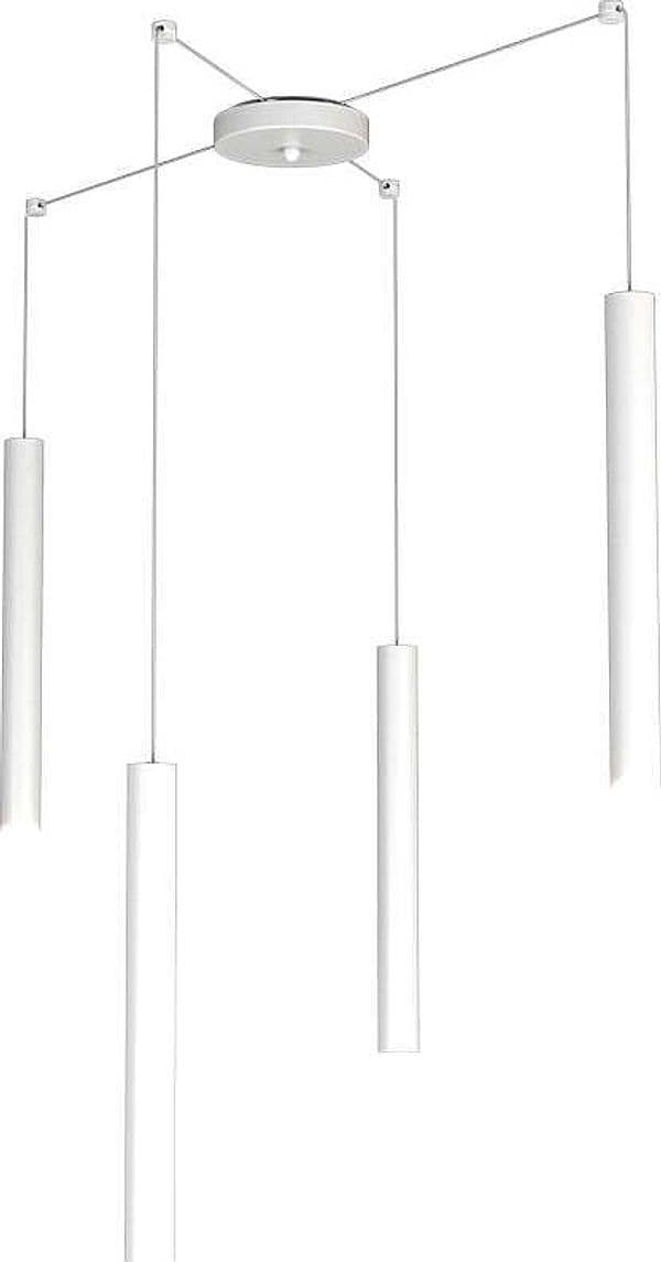 Sospensione-Moderna-Round-Tube-Metallo-Bianco-4-Luci-Gu10