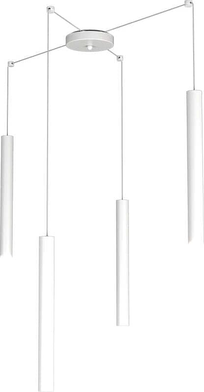 Sospensione-Moderna-Round-Tube-Metallo-Bianco-4-Luci-Gu10