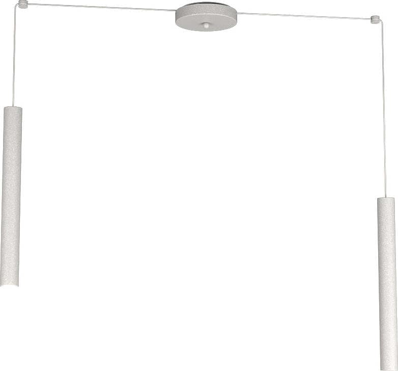 Sospensione-Moderna-Round-Tube-Metallo-Grigio-2-Luci-Gu10