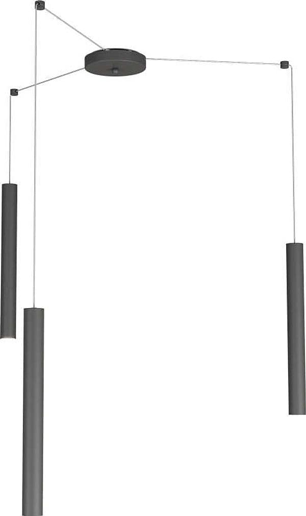 Sospensione-Moderna-Round-Tube-Metallo-Grigio-Antracite-3-Luci-Gu10