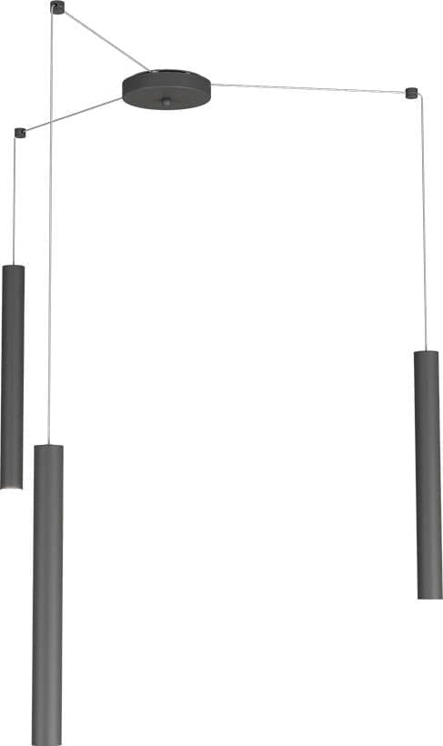 Sospensione-Moderna-Round-Tube-Metallo-Grigio-Antracite-3-Luci-Gu10