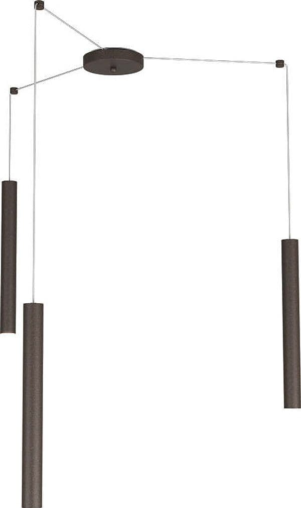 Sospensione-Moderna-Round-Tube-Metallo-Marrone-3-Luci-Gu10