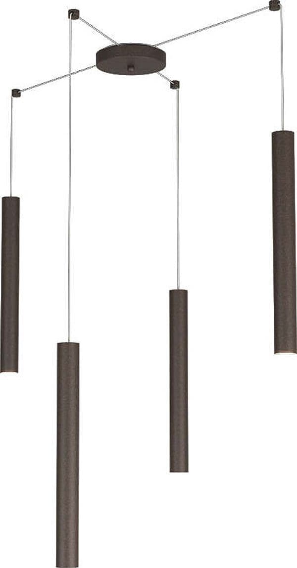 Sospensione-Moderna-Round-Tube-Metallo-Marrone-4-Luci-Gu10