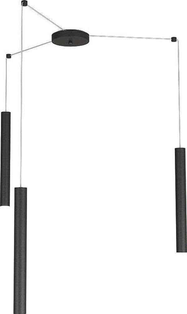 Sospensione-Moderna-Round-Tube-Metallo-Nero-3-Luci-Gu10