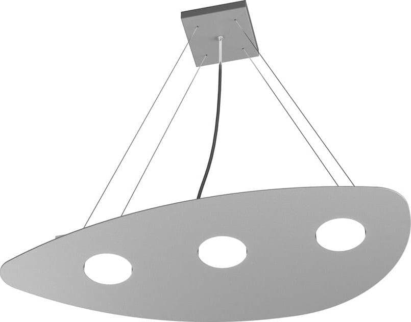 Sospensione Moderna Shape Metallo Grigio 3 Luci Gx53